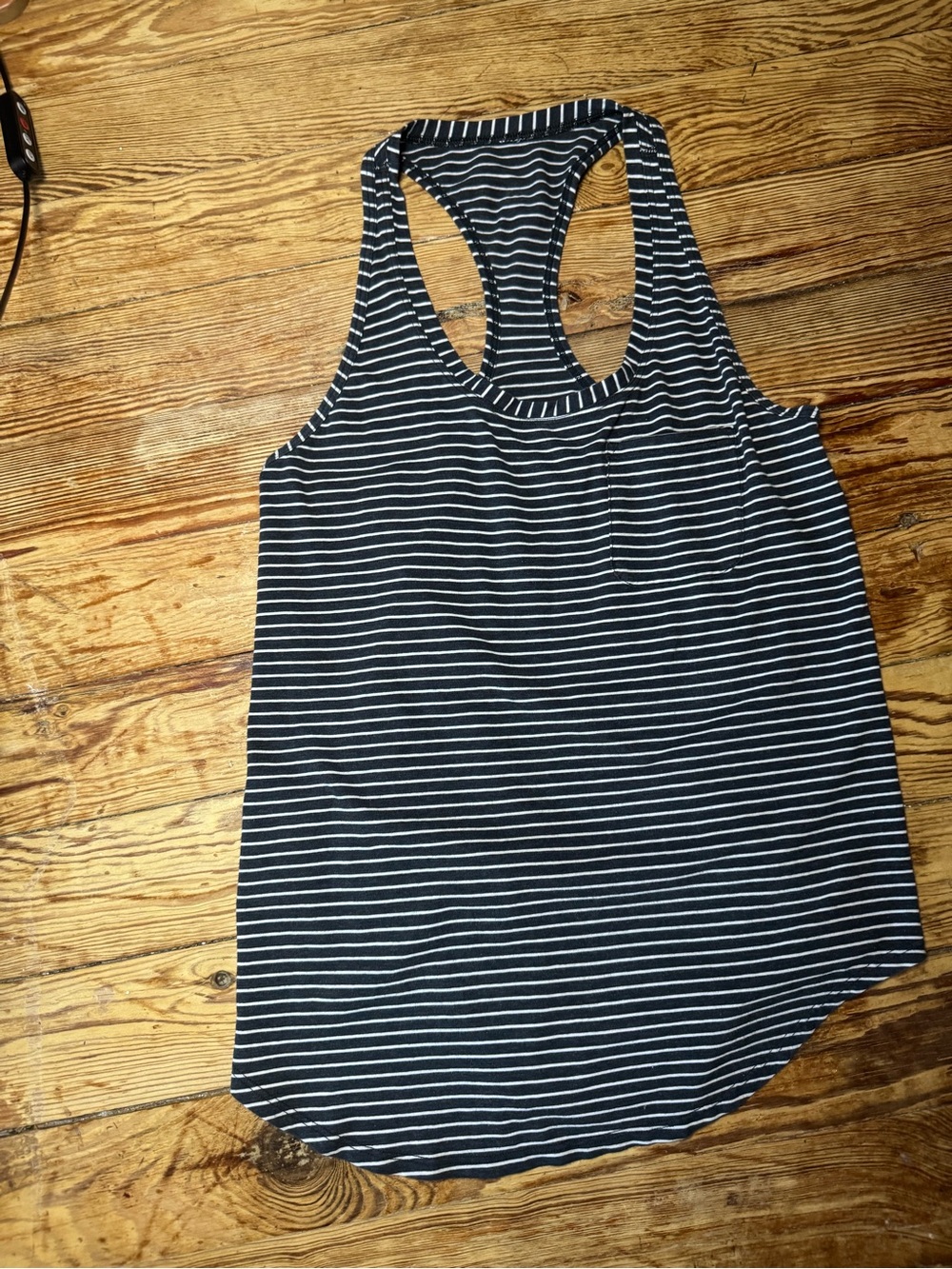 lululemon athletica Black and White Striped Racerback Tank